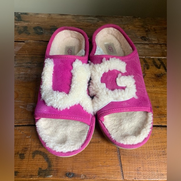 UGG Shoes - Ugg slides, pink suede slides